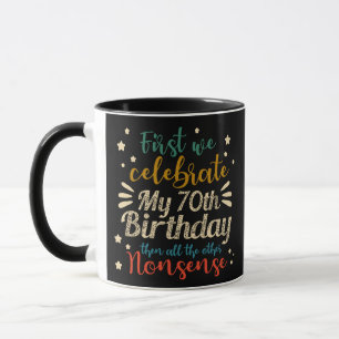 Taza adorable vintage impresionante cumpleaños 70