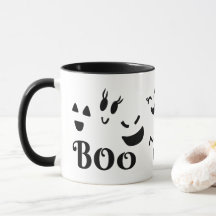 Adorables caras de fantasmas BOO de Halloween en n