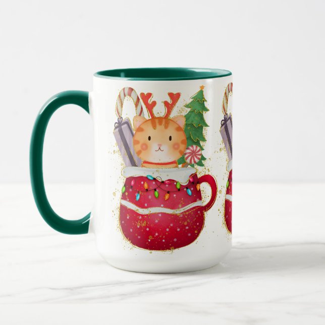 Taza Adorables Navidades Gato delicioso (Izquierda)