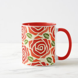 Taza Adorables rosas de patrón de acuarela lindos blanc