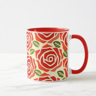 Taza Adorables rosas de patrón de acuarela lindos blanc