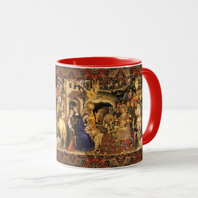 Taza ADORACIÓN DE MAGI Gentile Da Fabriano, Navidades (Anverso derecho)