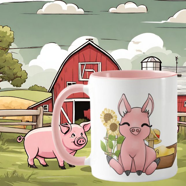 Taza adoradores de cerdos lindos añaden monograma Mug (Subido por el creador)
