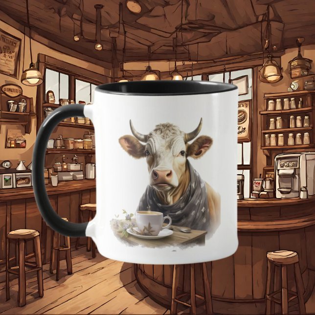 Taza adoradores de vacas lindas añaden monograma (Subido por el creador)