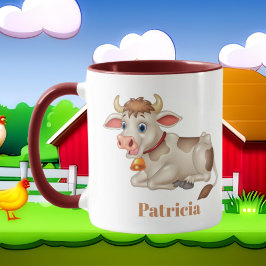 Taza adoradores de vacas lindas añaden nombre