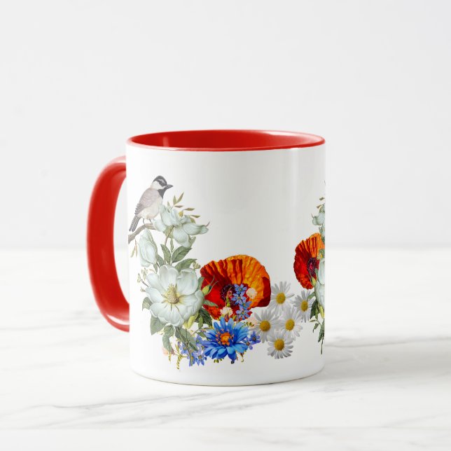 Taza adormidera y ave (Anverso izquierdo)
