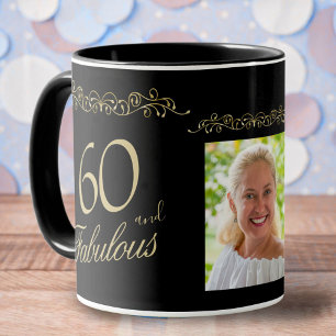 Taza Adorno de 60 y Fabuloso Cumpleaños 60 Foto