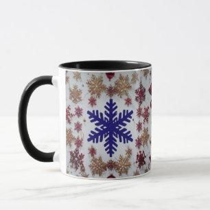 Taza Adorno de copo de Navidad Royal Blue Snowflake & G