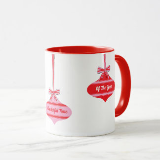 Taza Adorno de Navidad Vintage de Color Editable