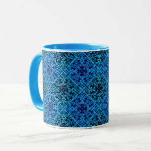 Taza Adorno decorativo ornamental abstracto azul negro