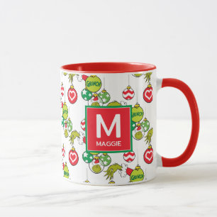 Taza Adorno del Grinch   Agrega tu nombre e inicial