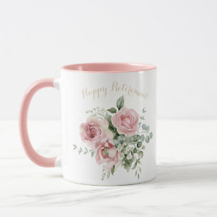 Taza Adorno Floral de Jubilación Feliz