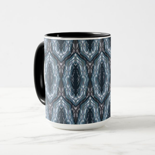 Taza Adorno geométrico oriental azul (Anverso izquierdo)