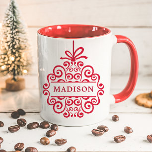 Taza Adorno Personalizado con Garabato Ornamentado de N