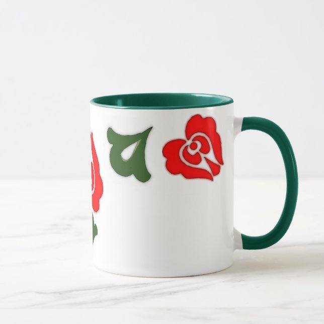 Taza Adornos florales húngaros - tulipanes rojos (Derecha)