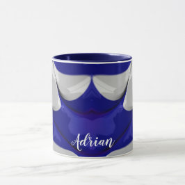 Taza ADRIAN ~ GLOSSY 3D Glossy Blue White ~ Mug