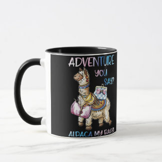 Taza Adventure you Say Alpaca My Bags Watercolor