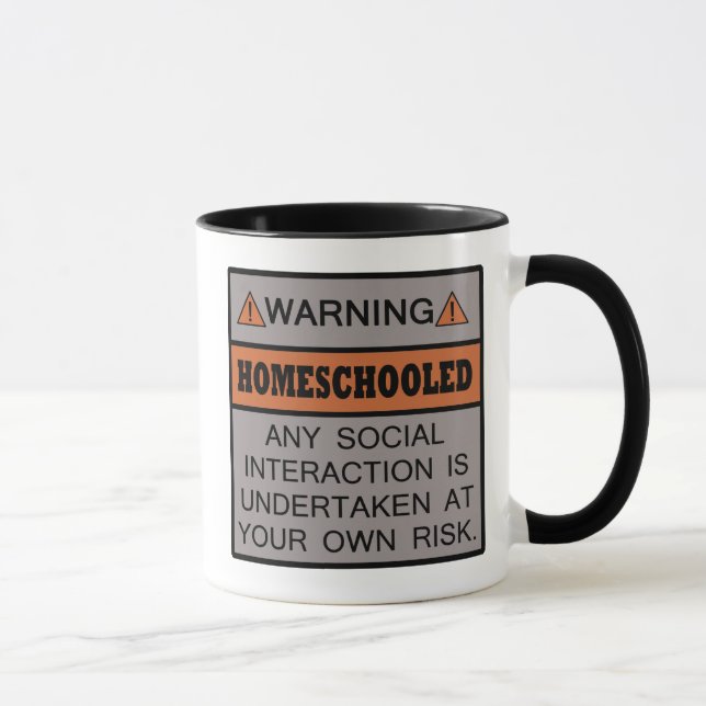 Taza ¡Advertencia! ¡Homeschooled! (Derecha)