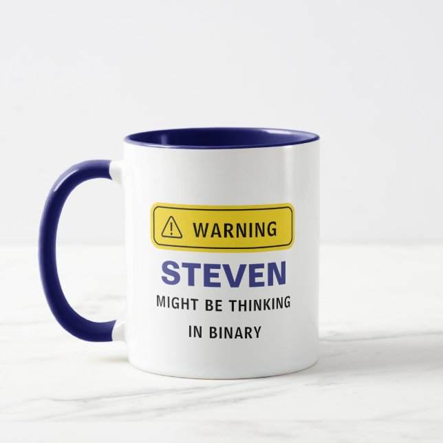Taza Advertencia: [Nombre personalizado] podría estar p (Izquierda)