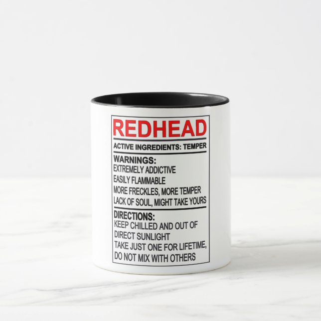Taza Advertencias de Redhead (Centro)