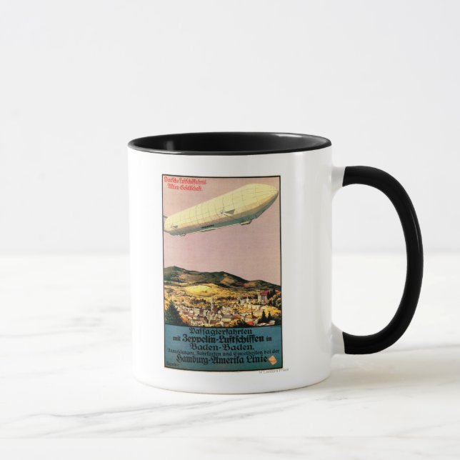 Taza Aeródromo Luftschiff Zeppelin sobre el Poster muni (Derecha)
