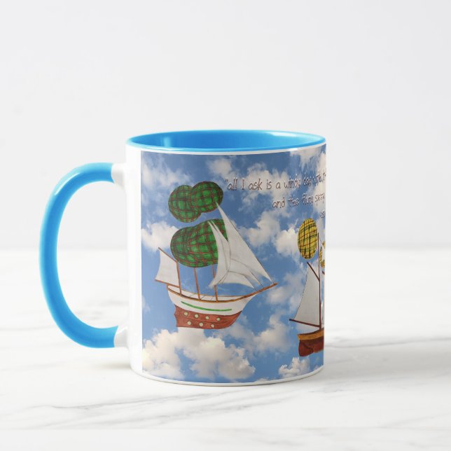 Taza Aeronaves de Wind Power con cita de John Masefield (Izquierda)
