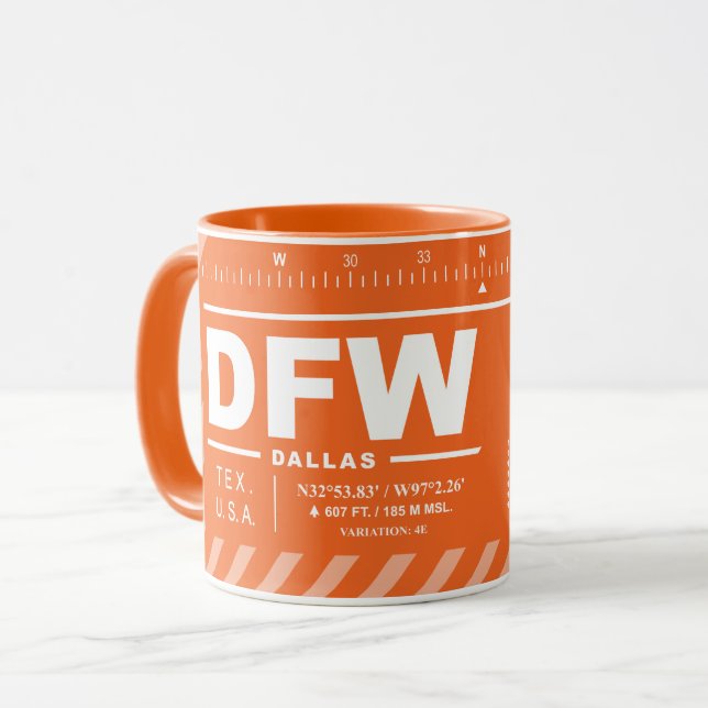 Taza Aeropuerto Internacional de Dallas-Fort Worth (Anverso izquierdo)