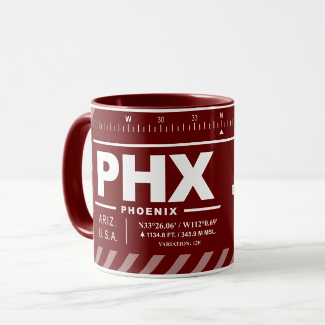 Taza Aeropuerto Internacional Sky Harbour de Phoenix (Anverso izquierdo)
