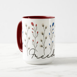Taza Aesthetic Freedom Wildflowers Patriotic