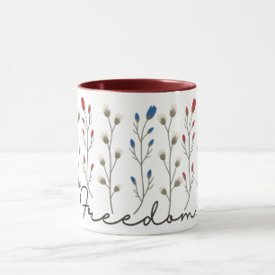 Taza Aesthetic Freedom Wildflowers Patriotic