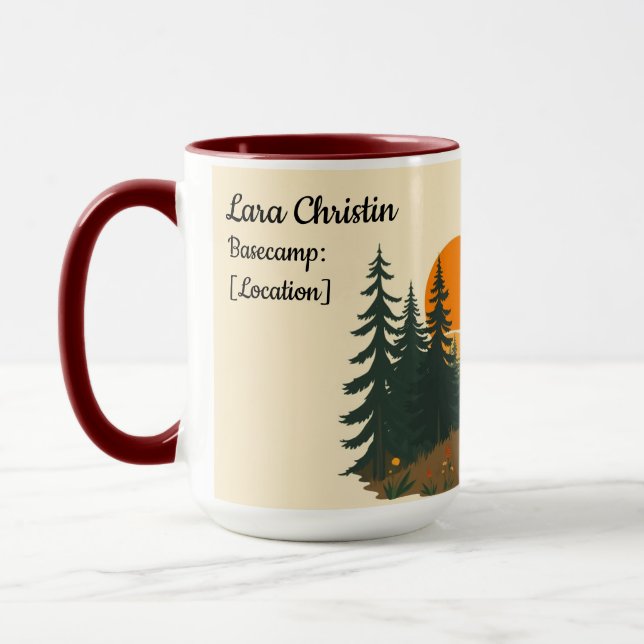 Taza Aesthetic Retro Hiking Club Personalized Gift (Izquierda)