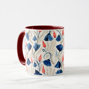 Taza Aesthetic Watercolor Patriotic Wildflowers
