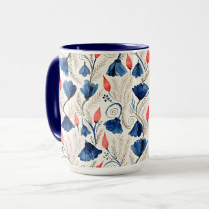 Taza Aesthetic Watercolor Patriotic Wildflowers