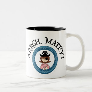 Taza afable del chica del pirata de Arrgh