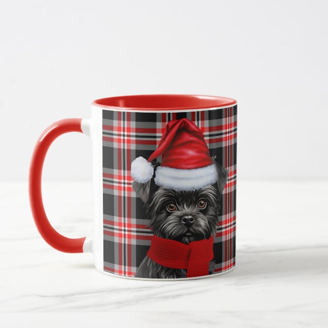 Taza Affenpinscher Dog Lover Navidades de vacaciones (Izquierda)