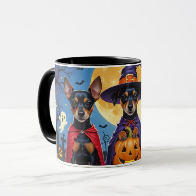 Taza Affenpinscher Dogs Pumpkin Halloween Funny (Anverso izquierdo)