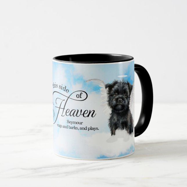 Taza Affenpinscher Perro en el Cielo Memorial Personali (Anverso derecho)