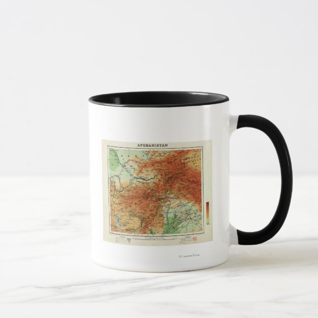 Taza Afganistán: Mapa PanorámicoAfganistán (Derecha)