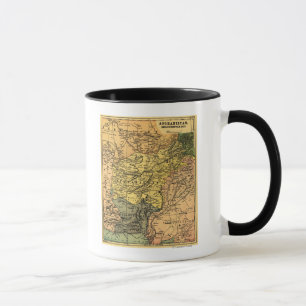 Taza Afganistán y mapa circundante de los países