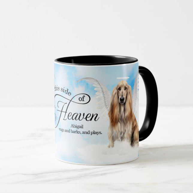 Taza Afghan Hound Dog in Heaven Personalized Memorial (Anverso derecho)