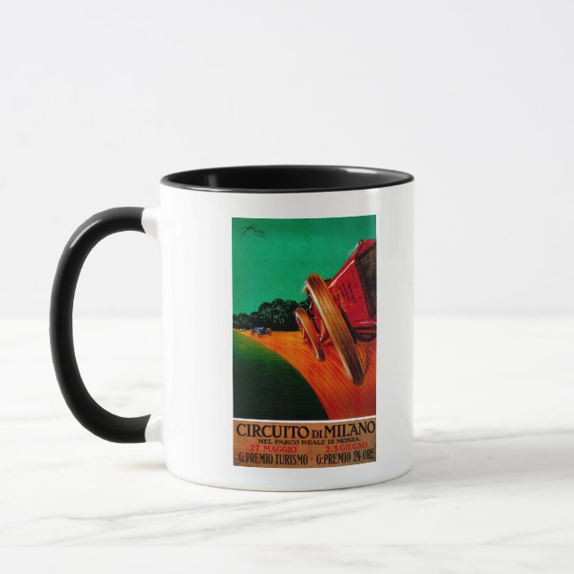 Taza Afiche de cosecha de Milano Circuito DiMilanoEurop (Izquierda)