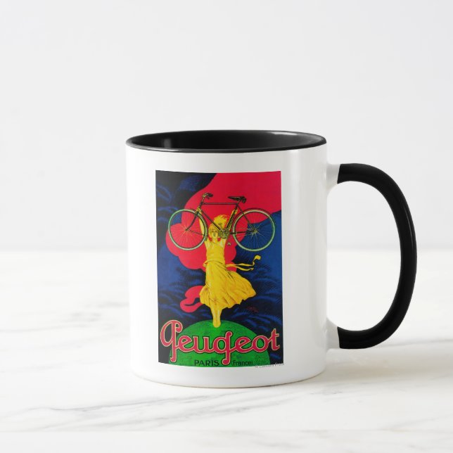 Taza Afiche de cosecha en bicicleta PeugeotEurope (Derecha)