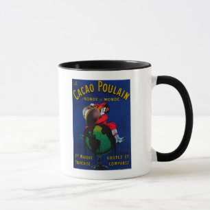 Taza Afiche de la época de Cacao Poulain
