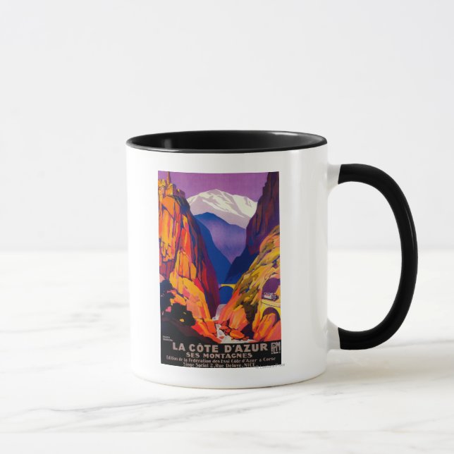 Taza Afiche de la época de La Cote D'AzurEuropa (Derecha)