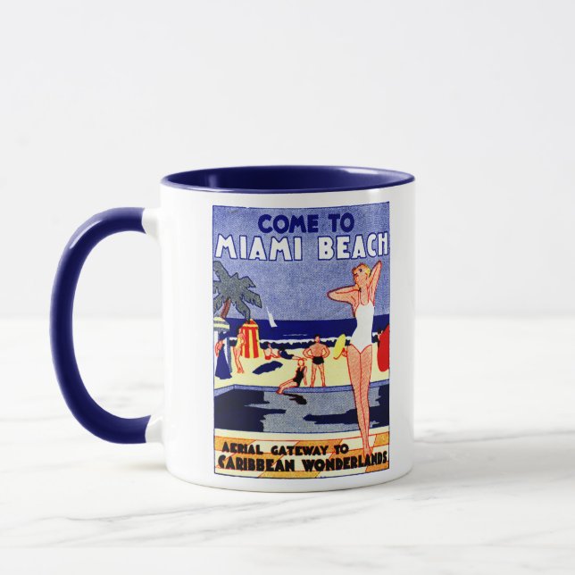 Taza Afiche de Miami Beach 1925 (Izquierda)