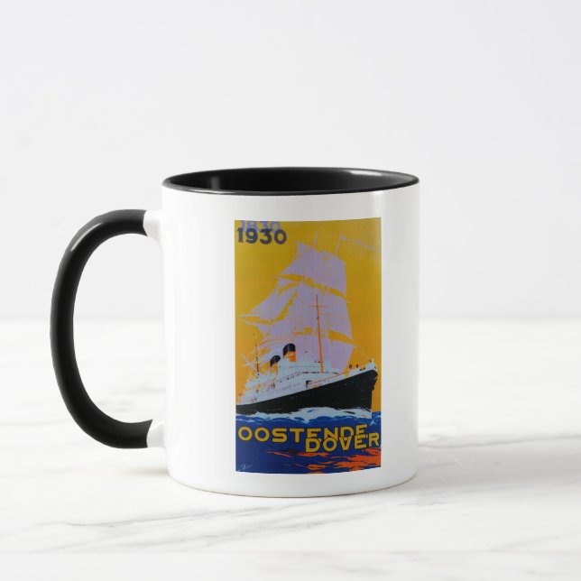 Taza Afiche de Oostende Dover VintageEurope (Izquierda)