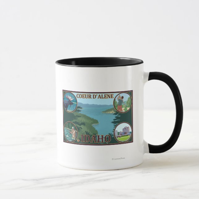 Taza Afiche de viaje de Coeur D'Alene, IdahoScenic (Derecha)