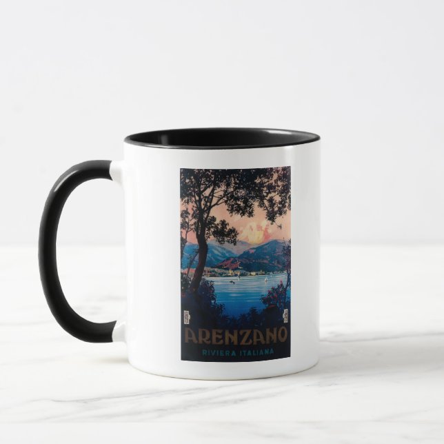 Taza Afiche de viaje de la Riviera Italiana (Izquierda)