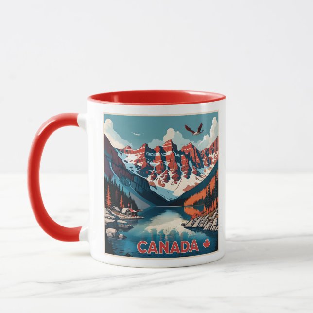 Taza Afiche de viaje del Monograma de personalizado Can (Izquierda)