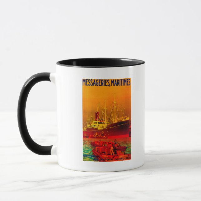 Taza Afiche maratoniano Maritimes VintageEurope (Izquierda)
